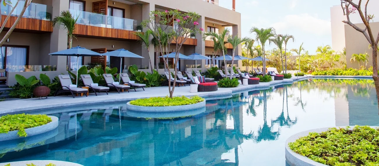 Infinity pool at all-inclusive hotel near Puerto Vallarta